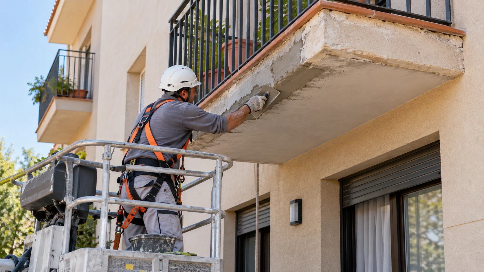 Reparación del borde inferior de balcón